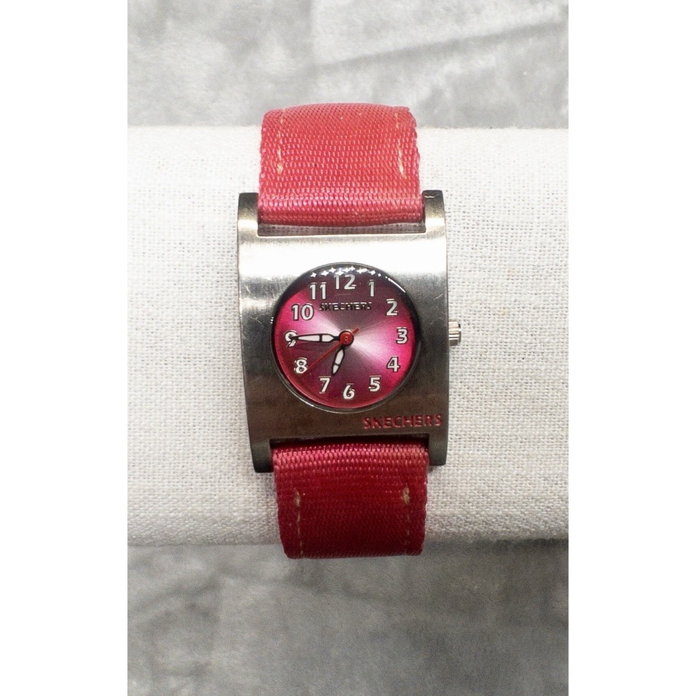 Vtg Sketchers Pink 25mm Womens Watch Sunburst Dial Pink Strap New Battery